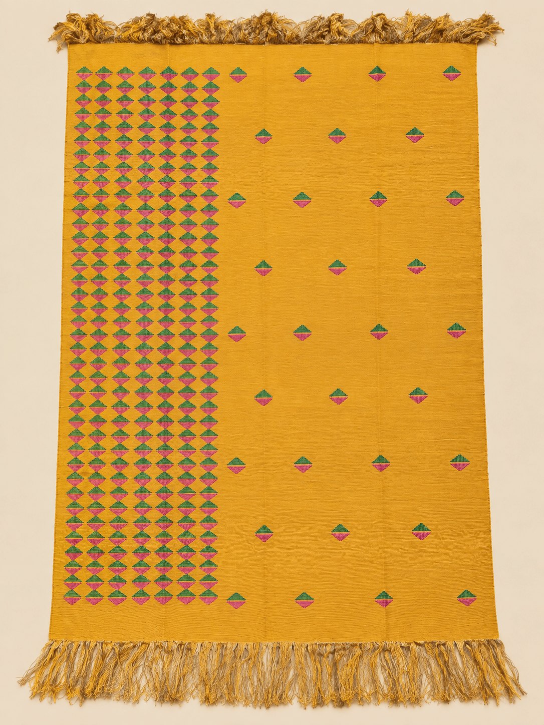 Marigold, Split Diamond, laid flat to show the full length