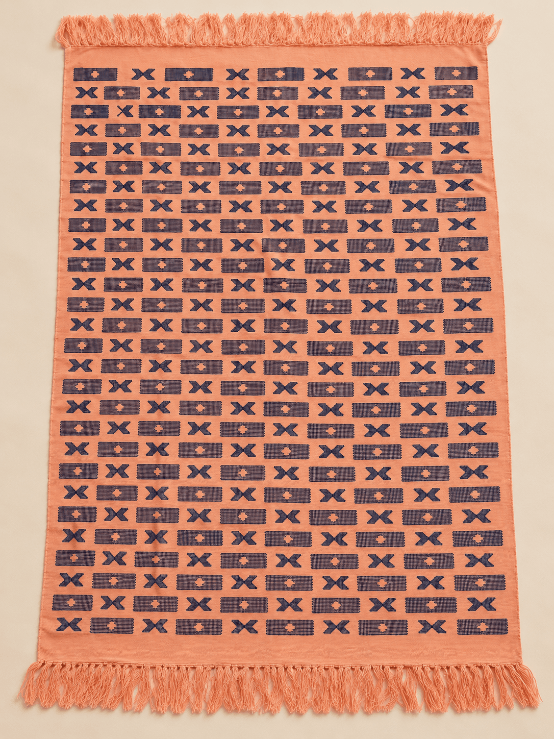 Coral, Block & Cross, laid flat to show the full length