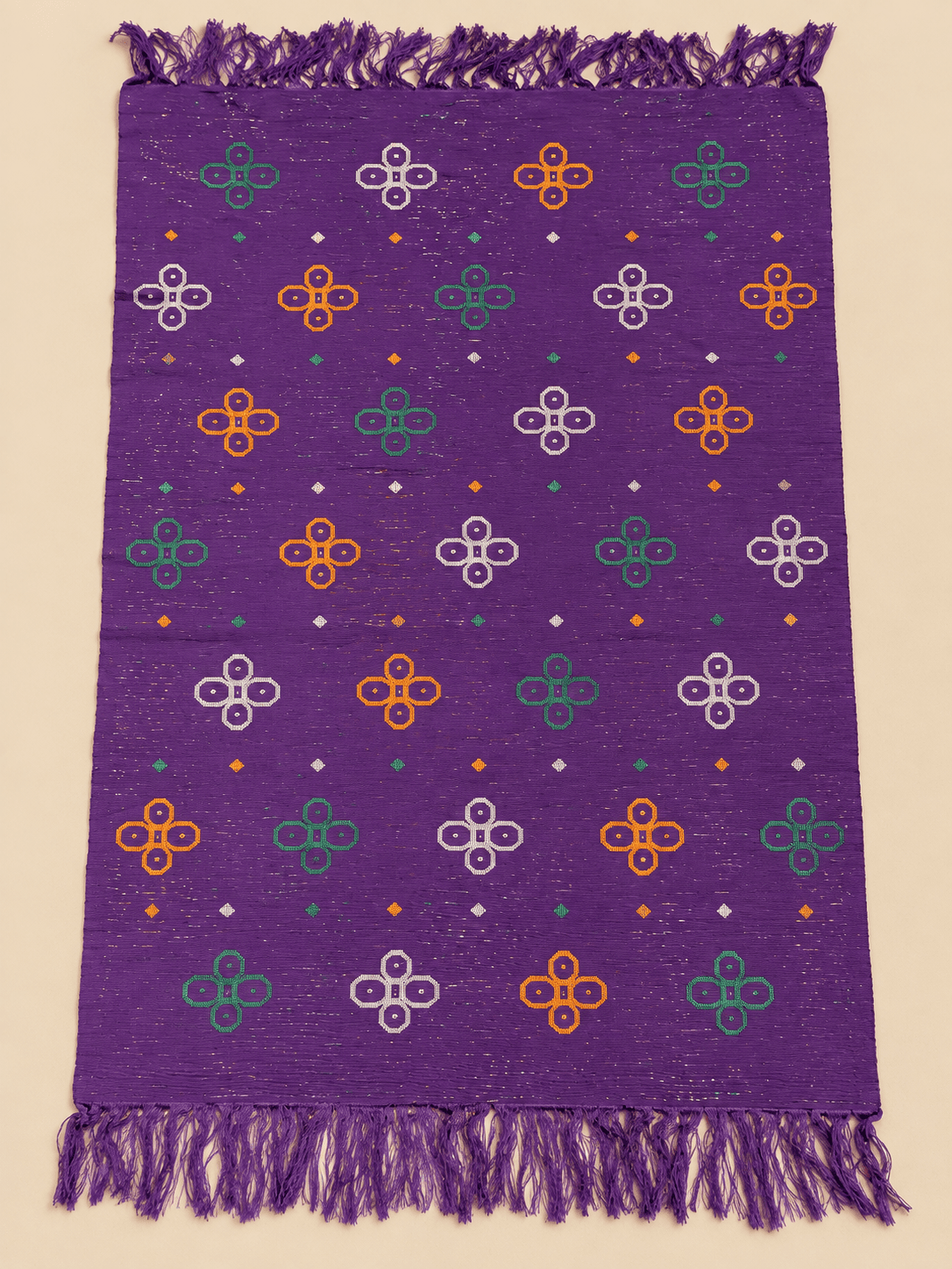 Amethyst, Ring Flower, laid flat to show the full length