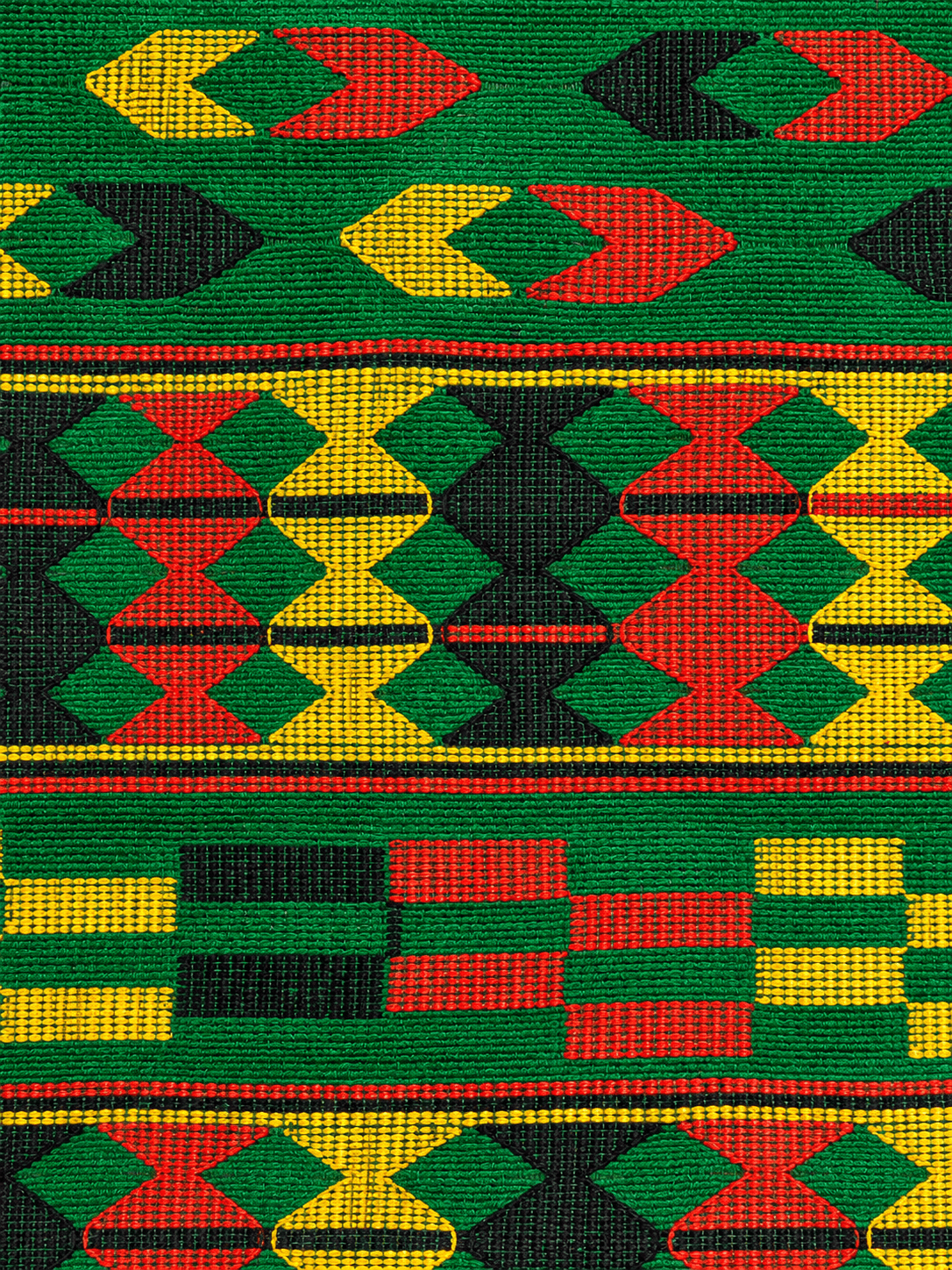 Close-up of the weave on the Emerald, Arrow & Hourglass