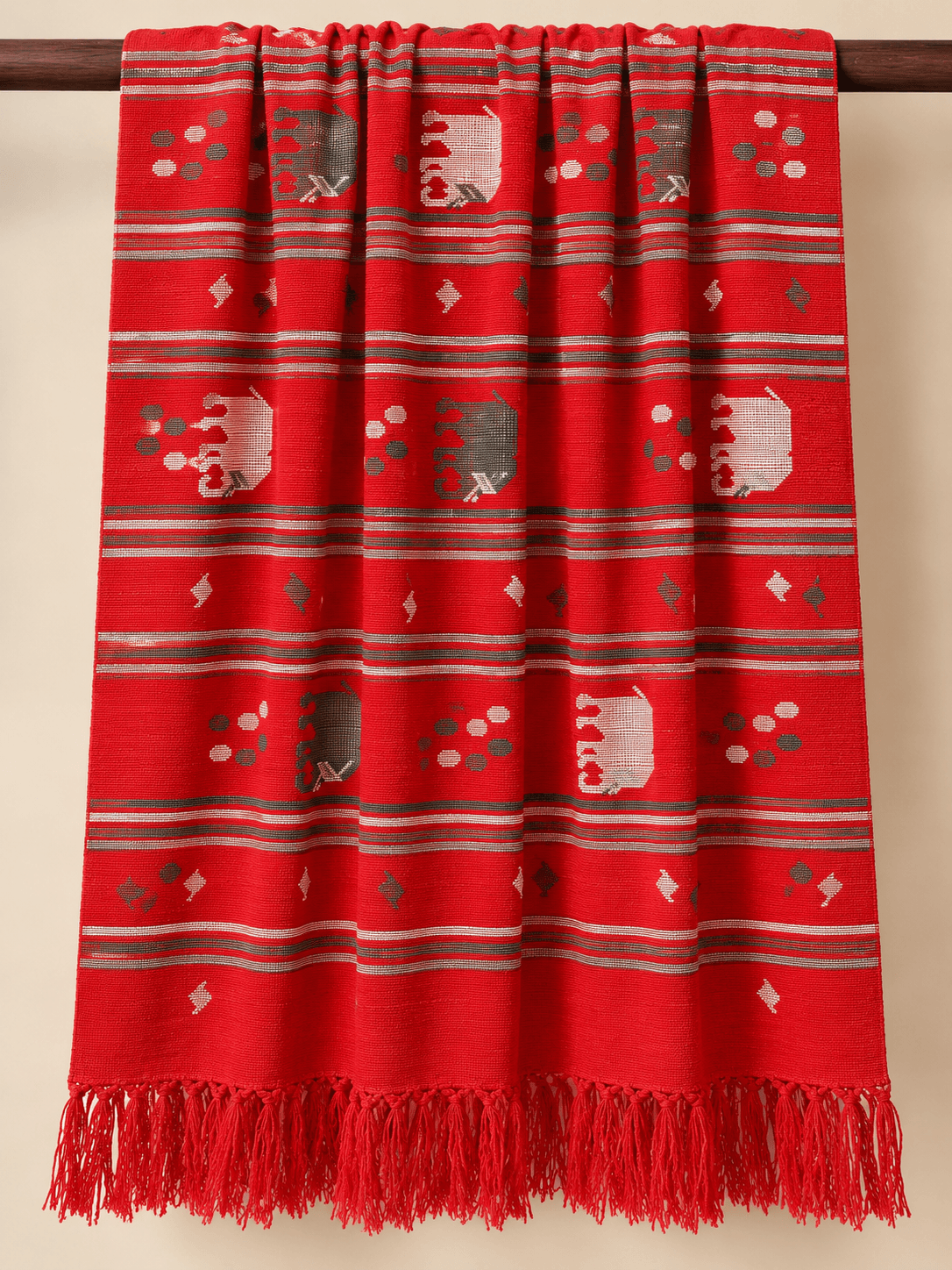 Cardinal, Elephant Parade draped over a rail