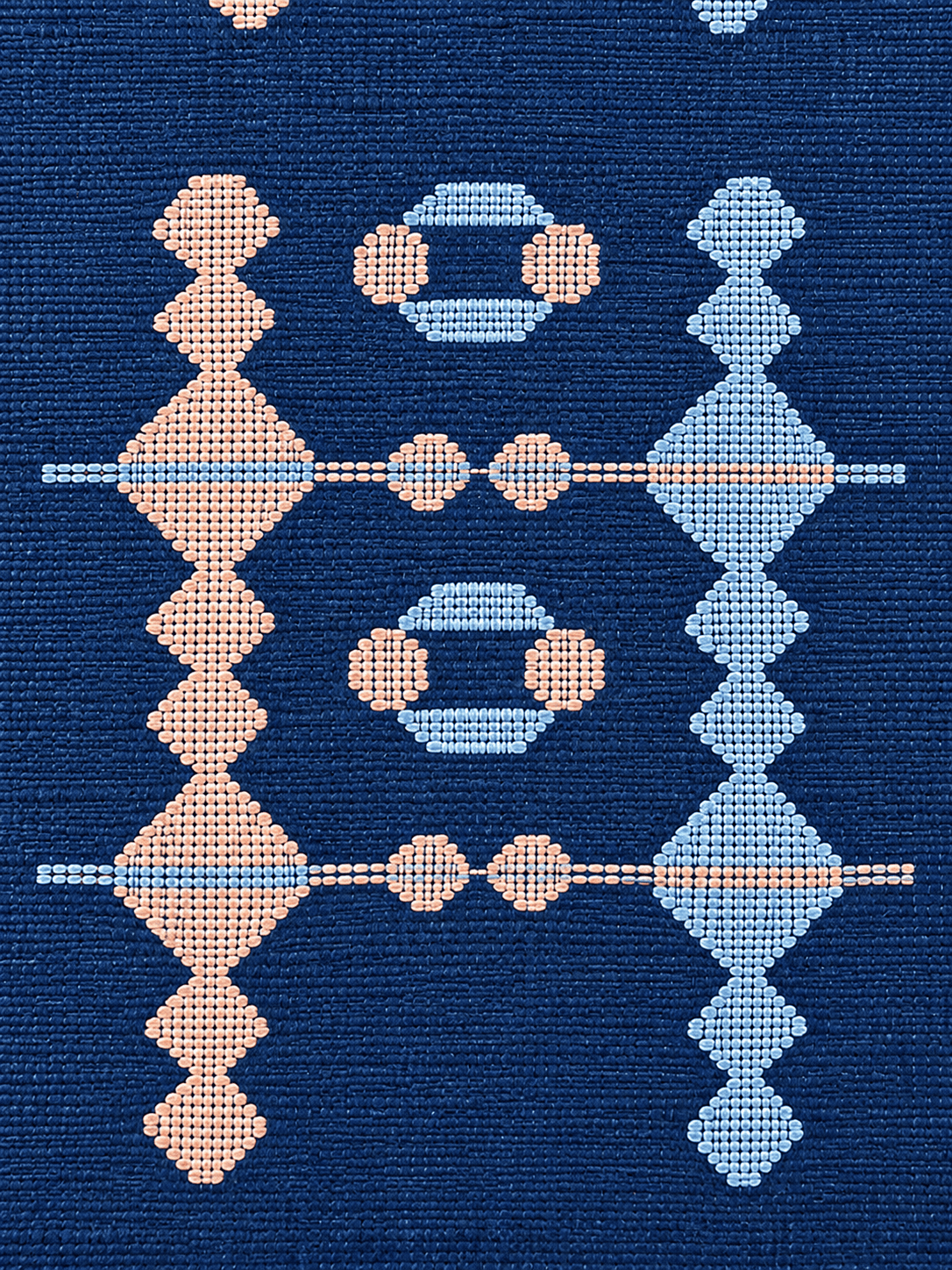 Close-up of the weave on the Navy, Ladder & Bead