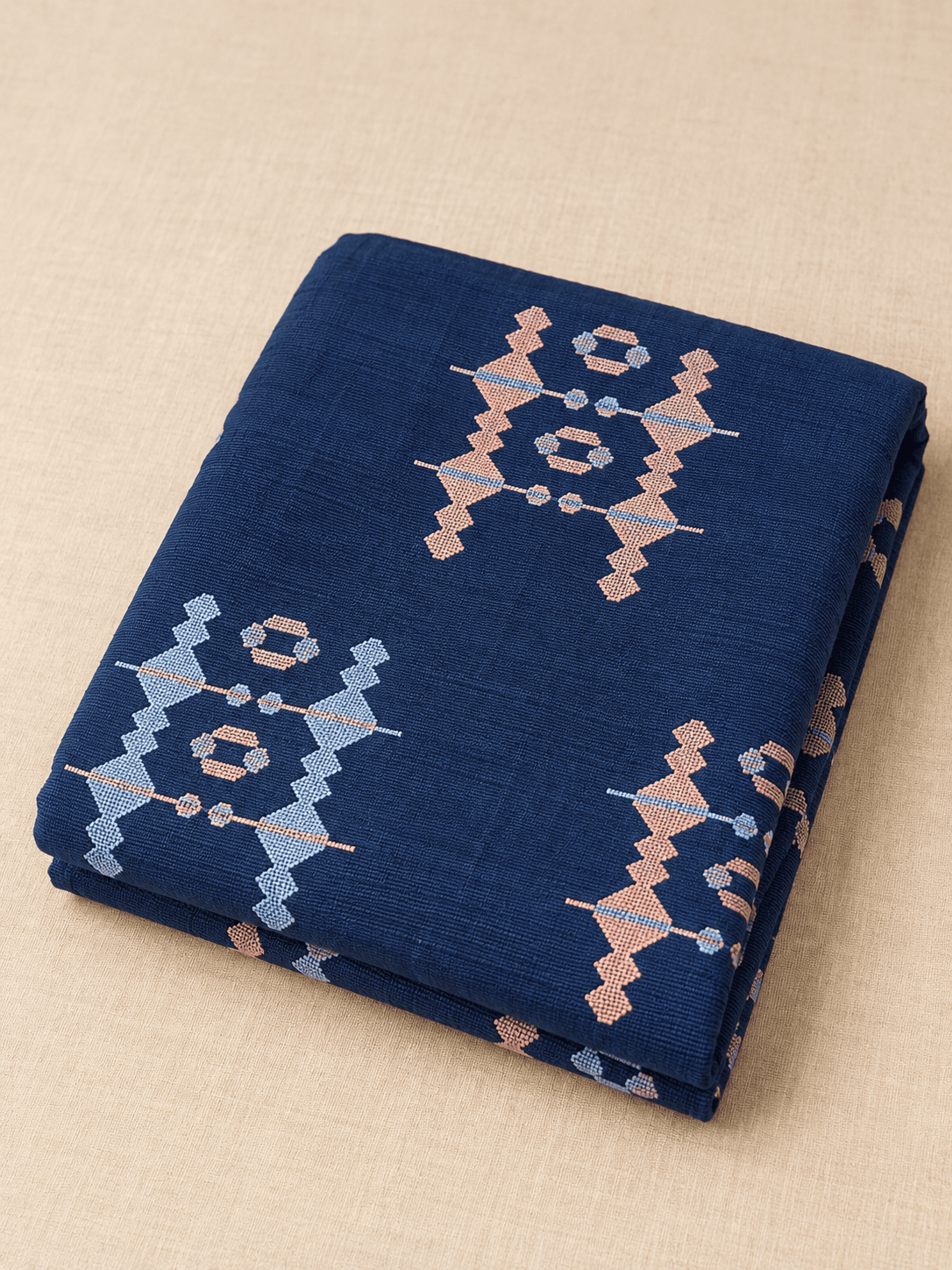 Navy, Ladder & Bead folded