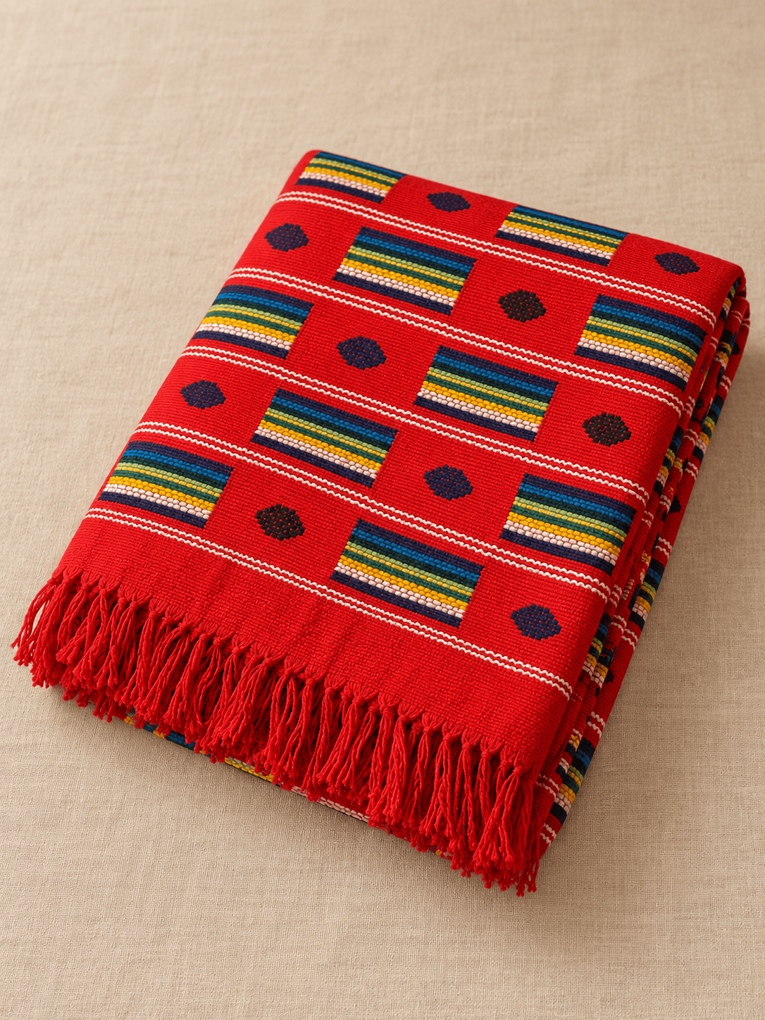 Crimson, Checker & Diamond folded