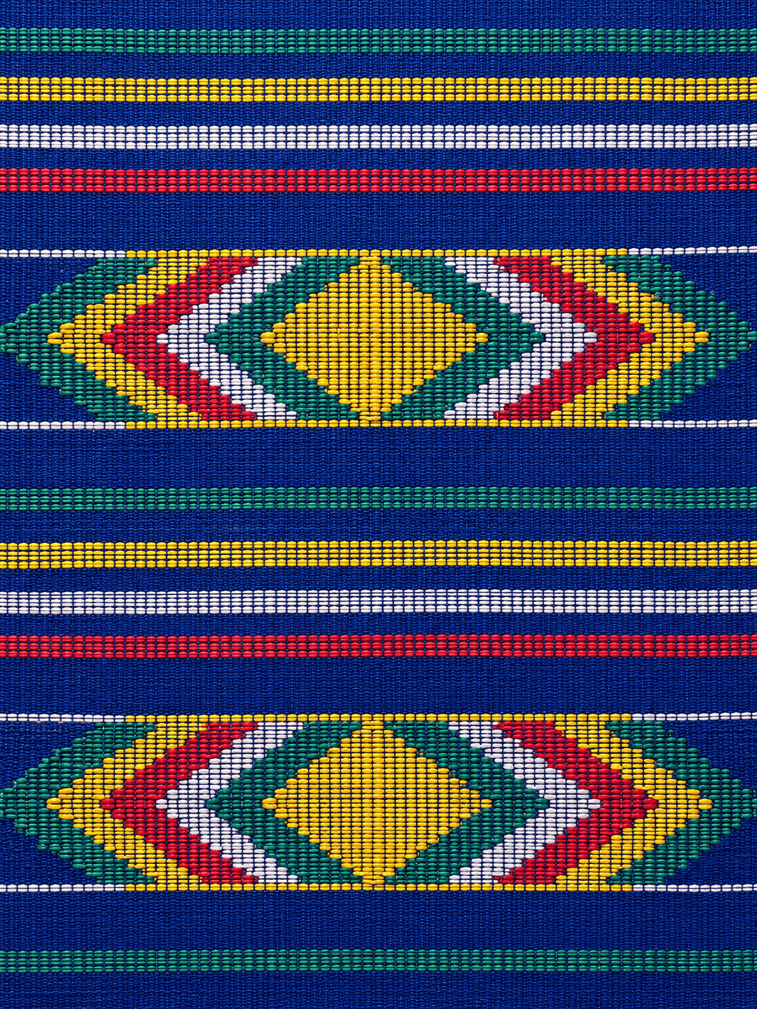 Close-up of the weave on the Royal Blue, Diamond & Chevron