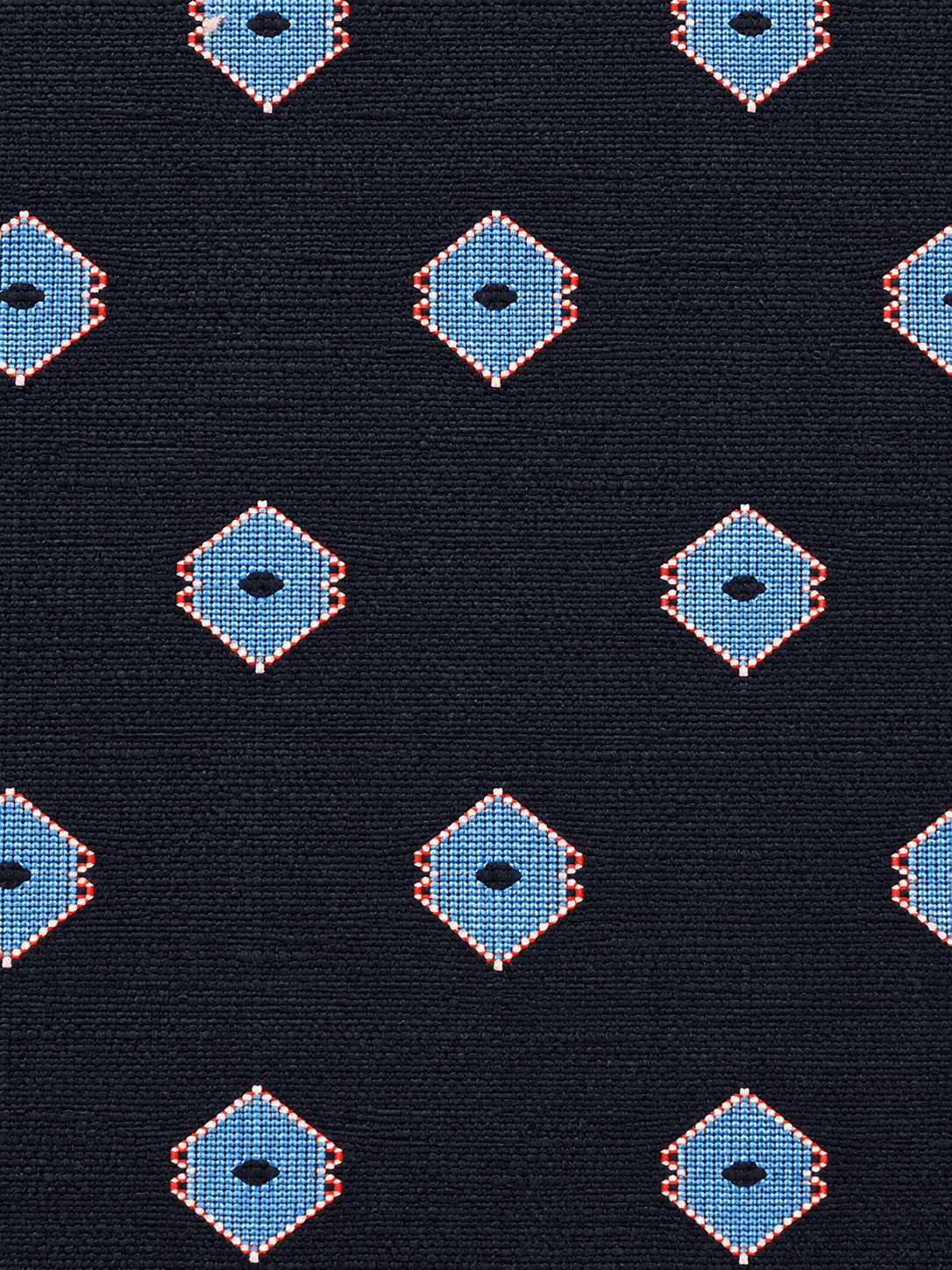Close-up of the weave on the Indigo, Scattered Diamond