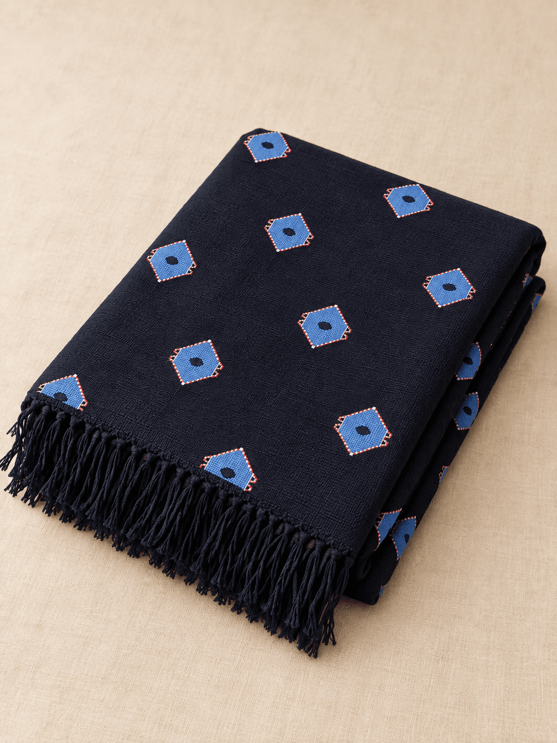 Indigo, Scattered Diamond folded