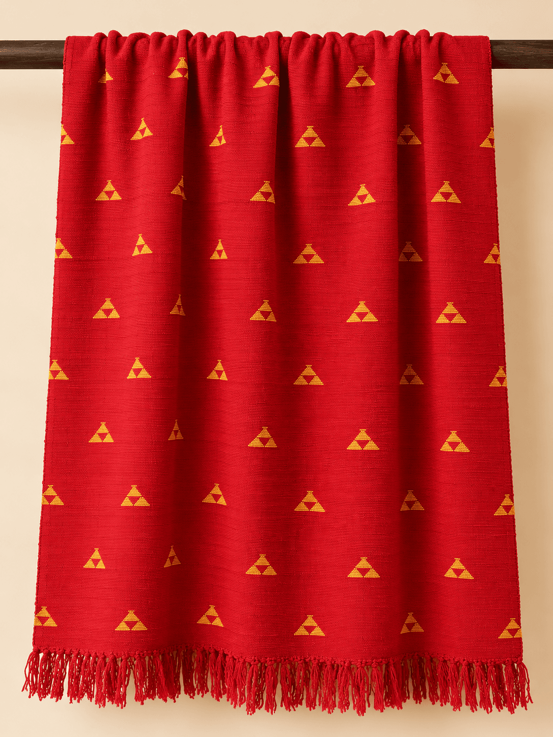 Garnet, Gold Triangle draped over a rail